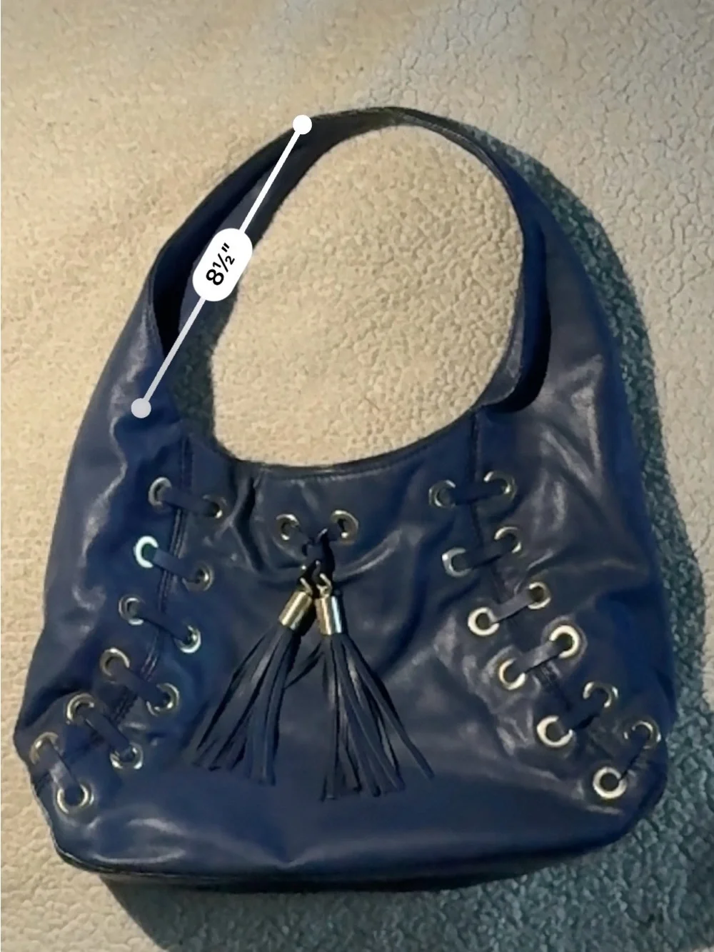 Michael Kors Astor Leather hobo bag in navy blue leather
